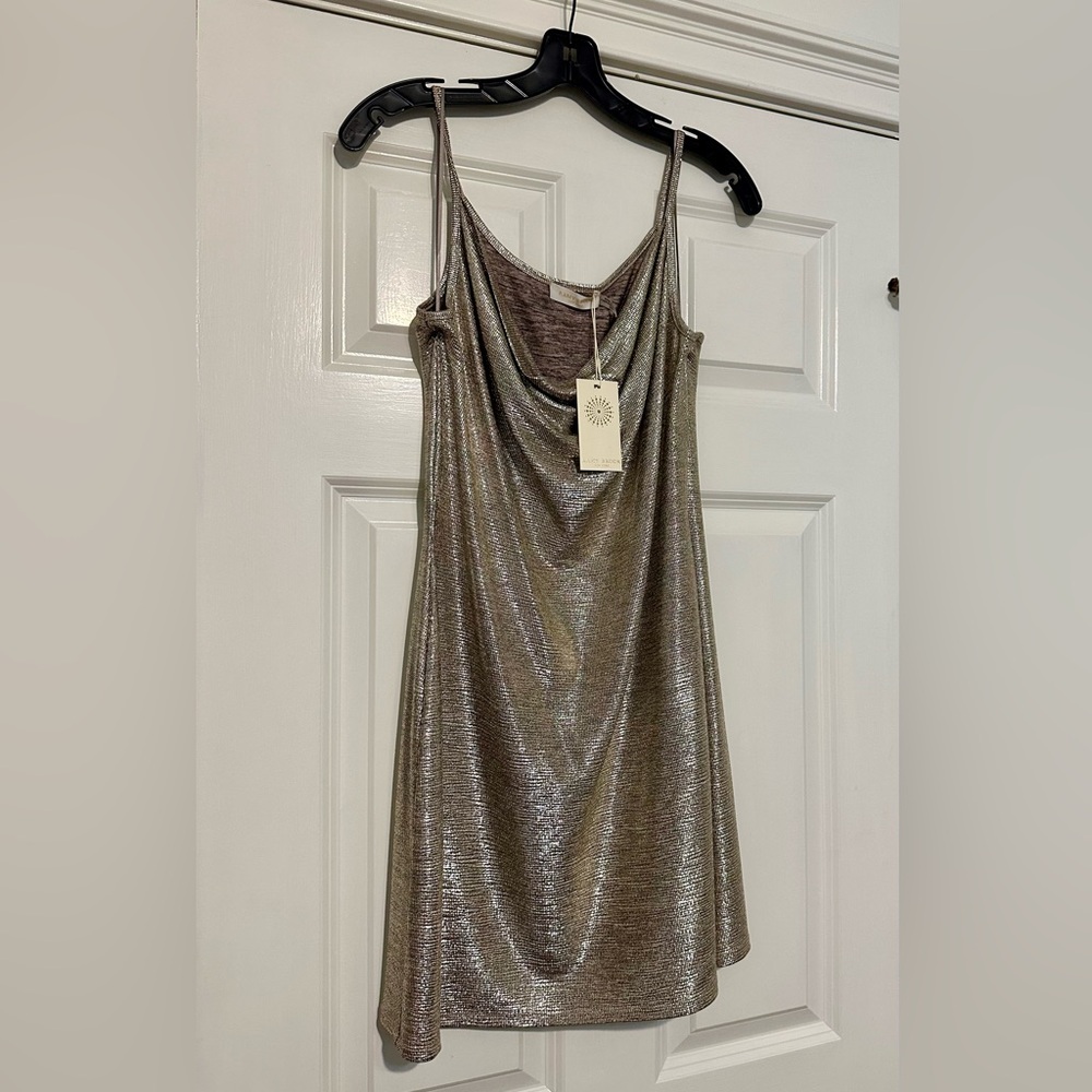 NWT- Brand new Ramy Brook gold dress size M